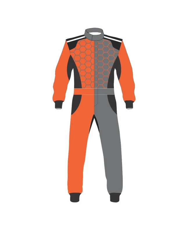 Orange-Grey-Black-Kart-Racing-Suit-Front-View