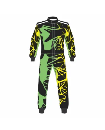 Black Green Yellow Kart Racing Suit