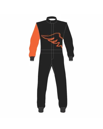 Black & Orange Kart Racing Suit with Wings – 01 1053 Edition