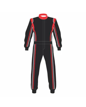 Black Red Grey Kart Racing Suit
