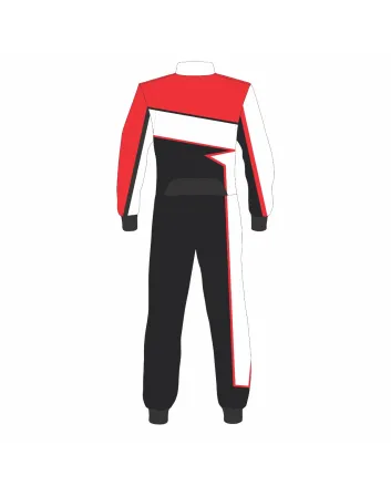 Black-White-Red-Kart-Racing-Suit-Front-View