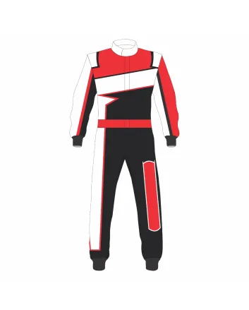 Black-White-Red-Kart-Racing-Suit-Front-View