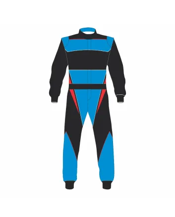 Blue Black Red Kart Racing Suit