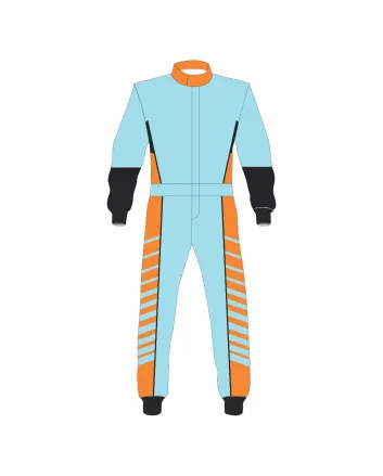 Blue, Orange & Black Kart Racing Suit