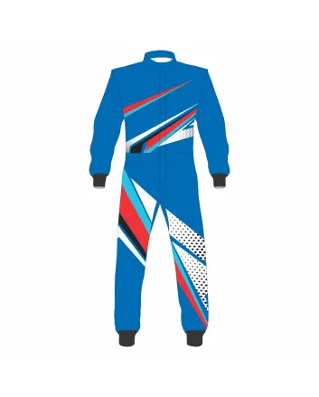 Blue Red White Kart Racing Suit