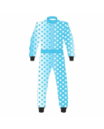 Blue & White Star Kart Racing Suit