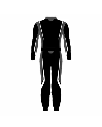 Black-Grey-White Professional Kart Racing Suit – Black Grey Edition (1053)