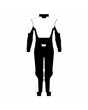 White Black Pro Kart Racing Suit