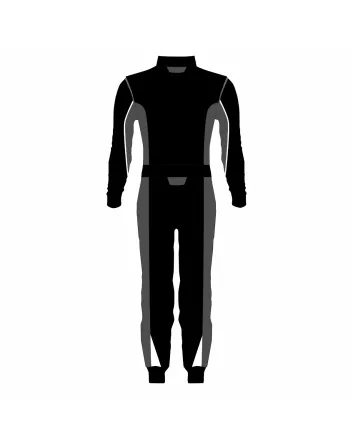 Black White Grey Pro Kart Racing Suit – Style A