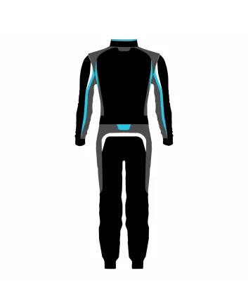 Black Blue Grey Pro Kart Racing Suit