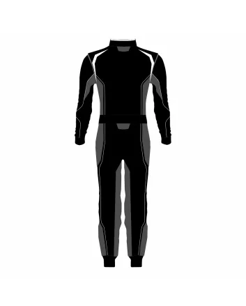 Black Dark Grey Pro Kart Racing Suit