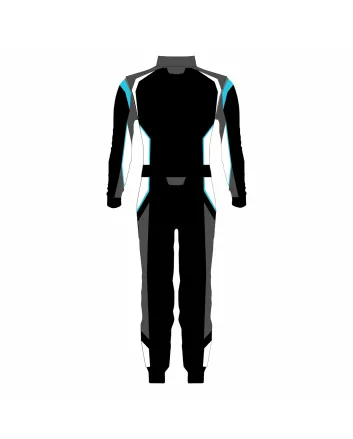 Black Grey White Blue Pro Kart Racing Suit