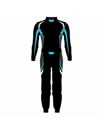 Black Grey Blue Pro Kart Racing Suit