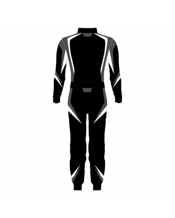Professional Series Black Grey White Kart Racing Suit