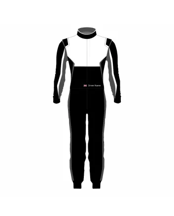 Black White Grey Kart Racing Suit – Shadow Line Edition