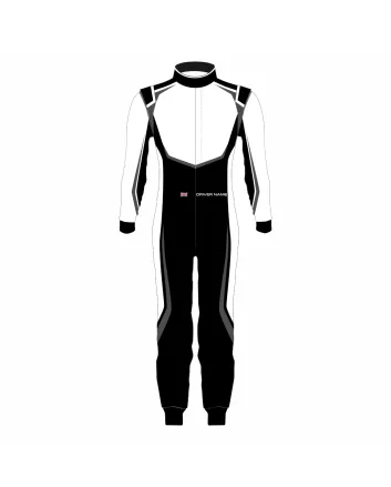 White Black Grey Kart Racing Suit – Velocity Phantom Edition