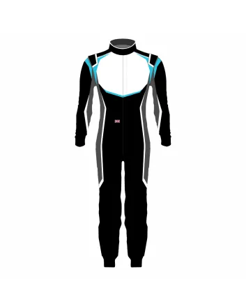 Black Blue White Professional Kart Racing Suit
