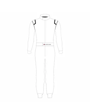 White Professional Kart Racing Suit