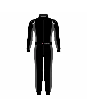 Black Grey Professional Kart Racing Suit