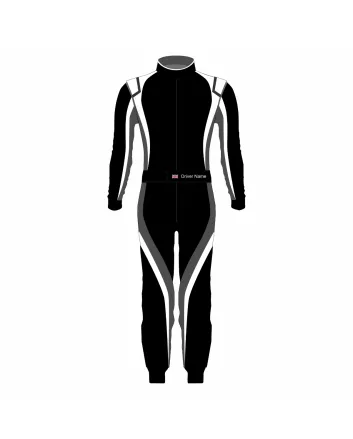 Black White Grey Professional Kart Racing Suit – Style B