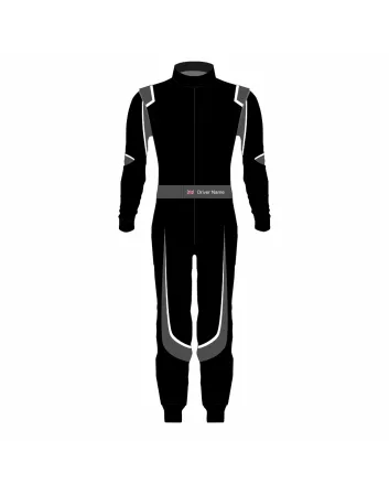 Black Grey White Pro Kart Racing Suit – Style C