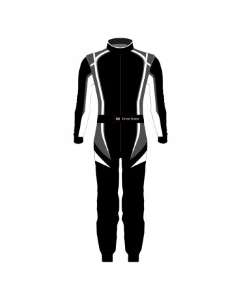 Black Grey White Pro Kart Racing Suit – Style B
