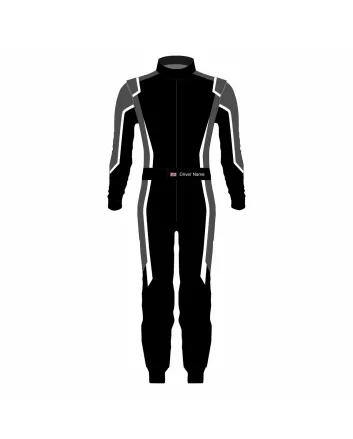 Black White Grey Pro Kart Racing Suit – Style C