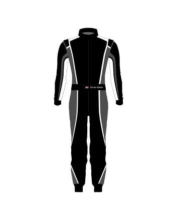 Black Grey Pro Series Kart Racing Suit