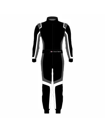 Black Grey White Pro Kart Racing Suit – Style A