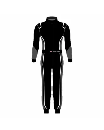 Black Grey Pro Kart Racing Suit