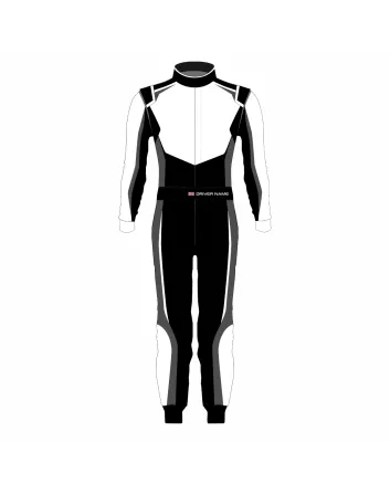 Black White Grey Pro Kart Racing Suit – Style B