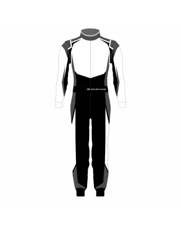 Grey White Black Professional Kart Racing Suit