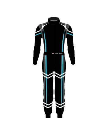 Blue Black Grey Professional Kart Racing Suit