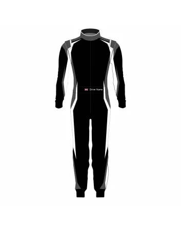 Black Grey White Kart Racing Suit