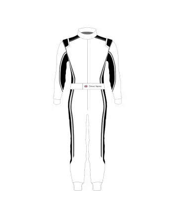 White Black Professional Kart Racing Suit – Racewear Edition