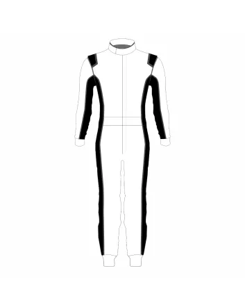 White Black Professional Kart Racing Suit – Style A