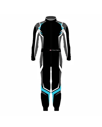 Professional Kart Racing Suit – Black Grey Edition (1003)