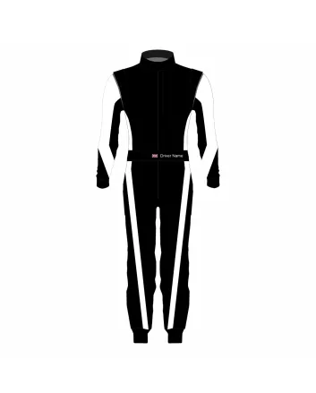 Black White Kart Racing Suit – Velocity Edition
