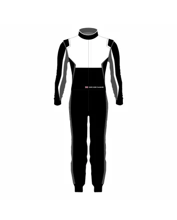Black White Grey Kart Racing Suit – Velocity Edition