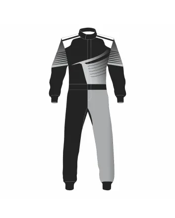 Gray Black Kart Racing Suit