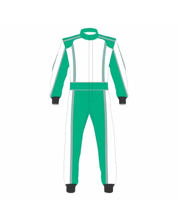 Green White Kart Racing Suit