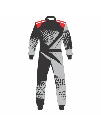 Grey Black Custom Kart Racing Suit