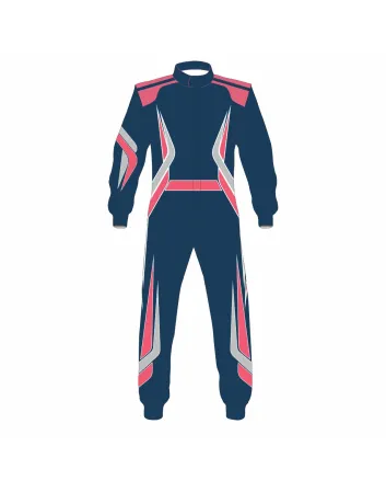 Navy Blue & Pink Kart Racing Suit