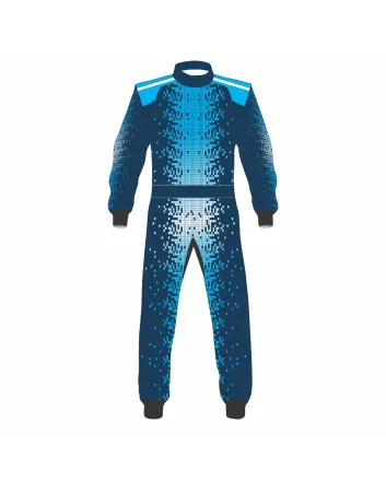 Navy Blue Royal Blue Kart Racing Suit