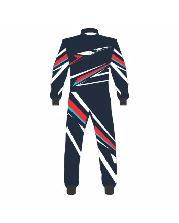 Navy Red White Kart Racing Suit