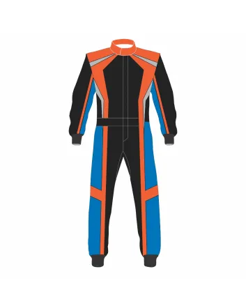 Orange Black Royal Blue Kart Racing Suit