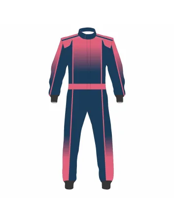Pink & Navy Blue Kart Racing Suit