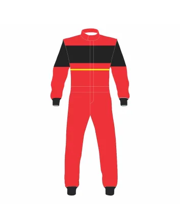 Red Black Yellow Kart Racing Suit