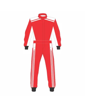 Red White Kart Racing Suit
