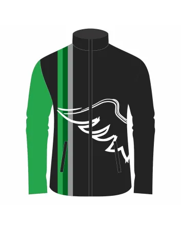 Black Green White Racing Jacket with Wings